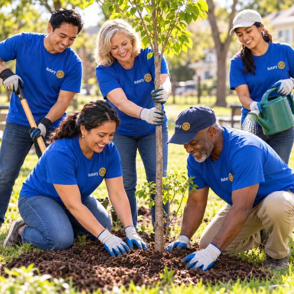 Rotarians Planting a Community Tree
